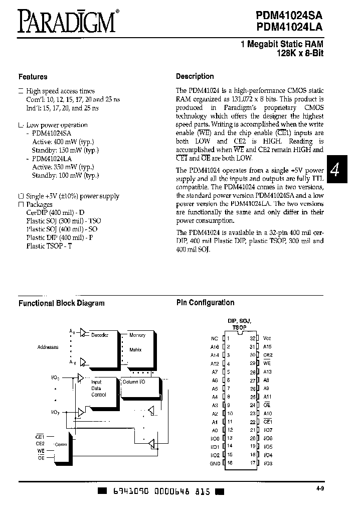 PDM41024LA25TSOI_2477063.PDF Datasheet