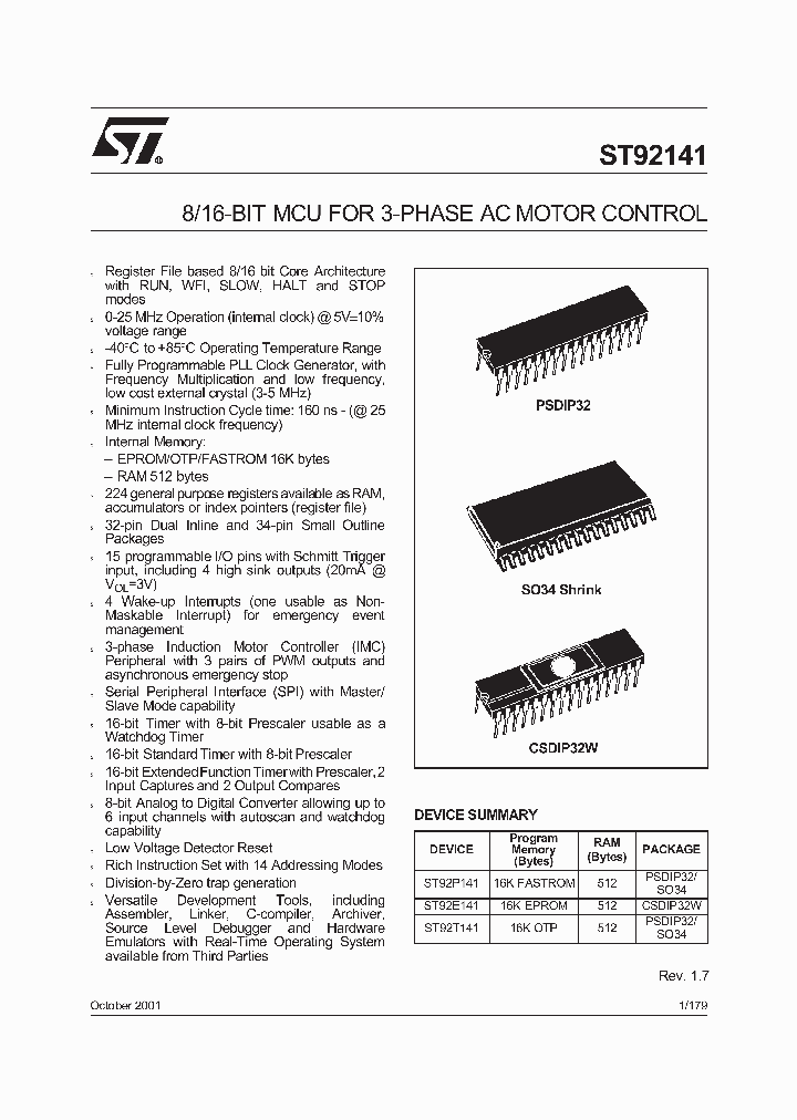ST92P141K4B6XXX_2481034.PDF Datasheet
