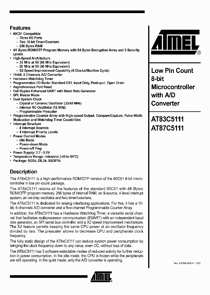 AT83C5111-3ZSIL_2481627.PDF Datasheet