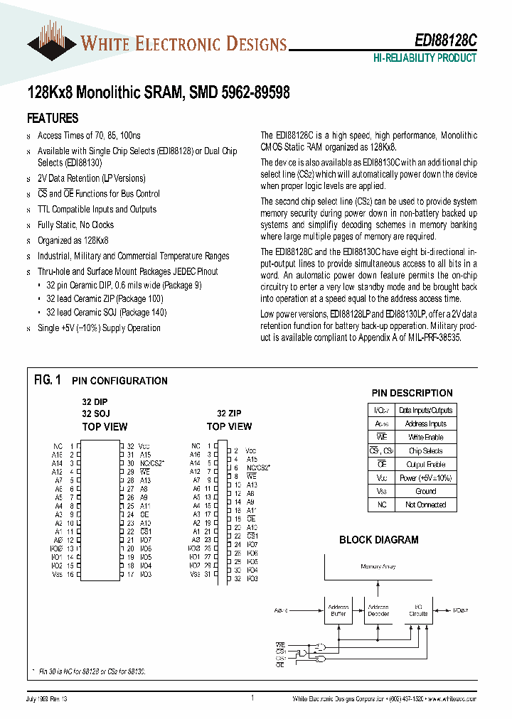 EDI88128LP100ZI_2481632.PDF Datasheet