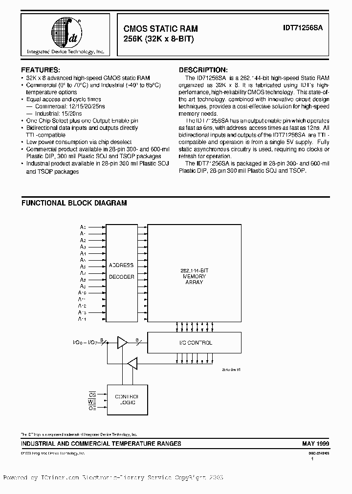 IDT71256SA15PZI_2482001.PDF Datasheet