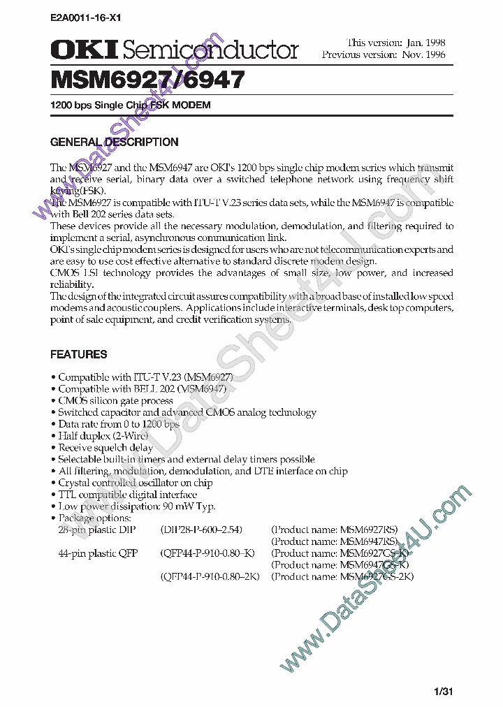 MSM6947_2486976.PDF Datasheet