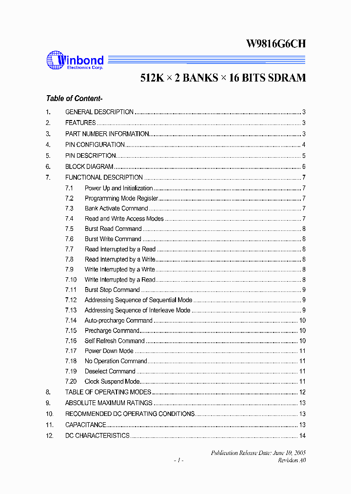 W9816G6CH_2489685.PDF Datasheet