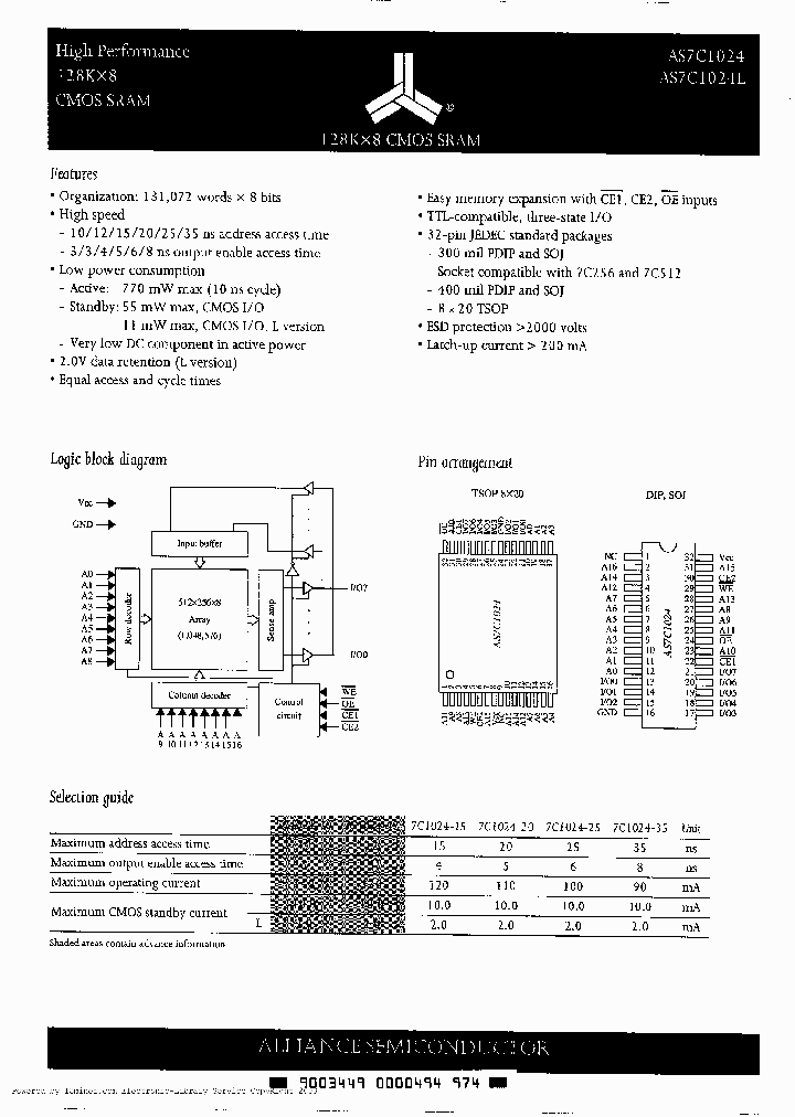 AS7C1024L-10TPC_2488909.PDF Datasheet
