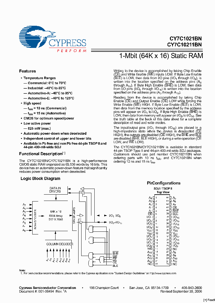 CY7C10211BN-10ZXC_2497190.PDF Datasheet