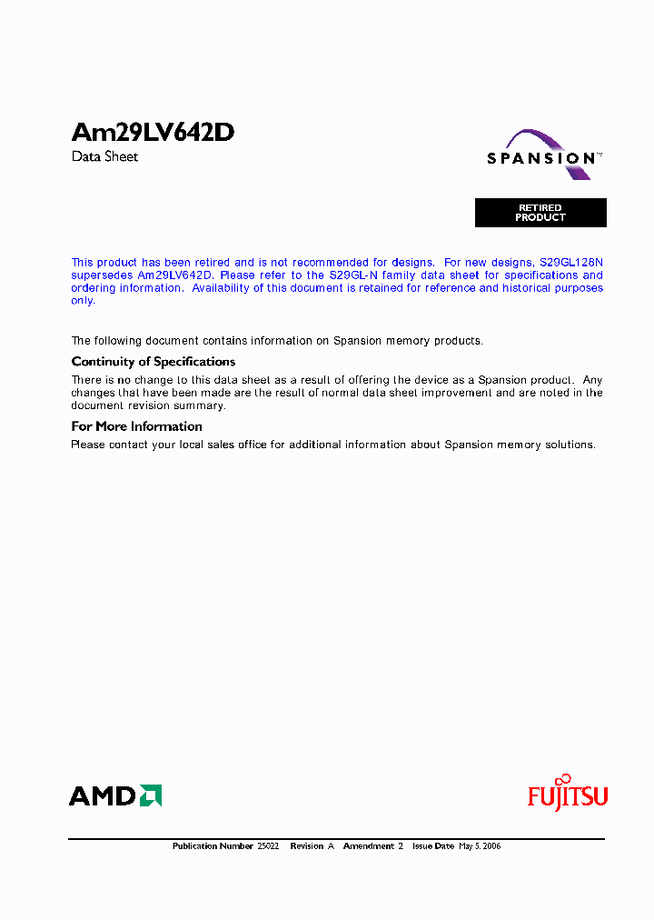 AM29LV642DU120PAE_2501220.PDF Datasheet