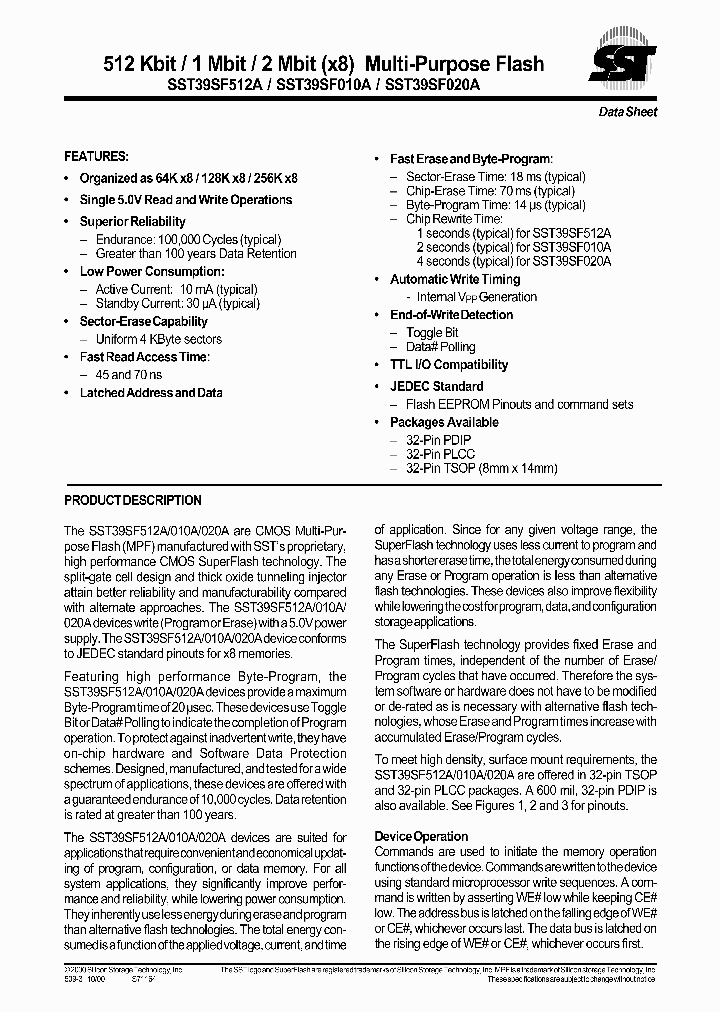 SST39SF512A-45-4C-NH_2501525.PDF Datasheet