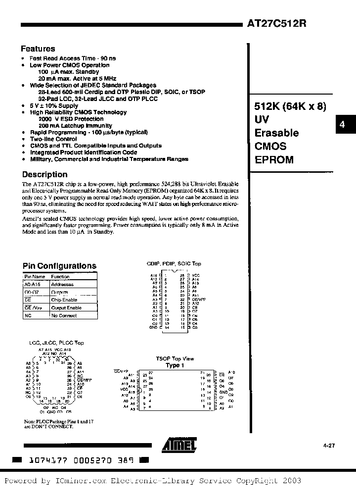 AT27C512R-25KM883_2503778.PDF Datasheet