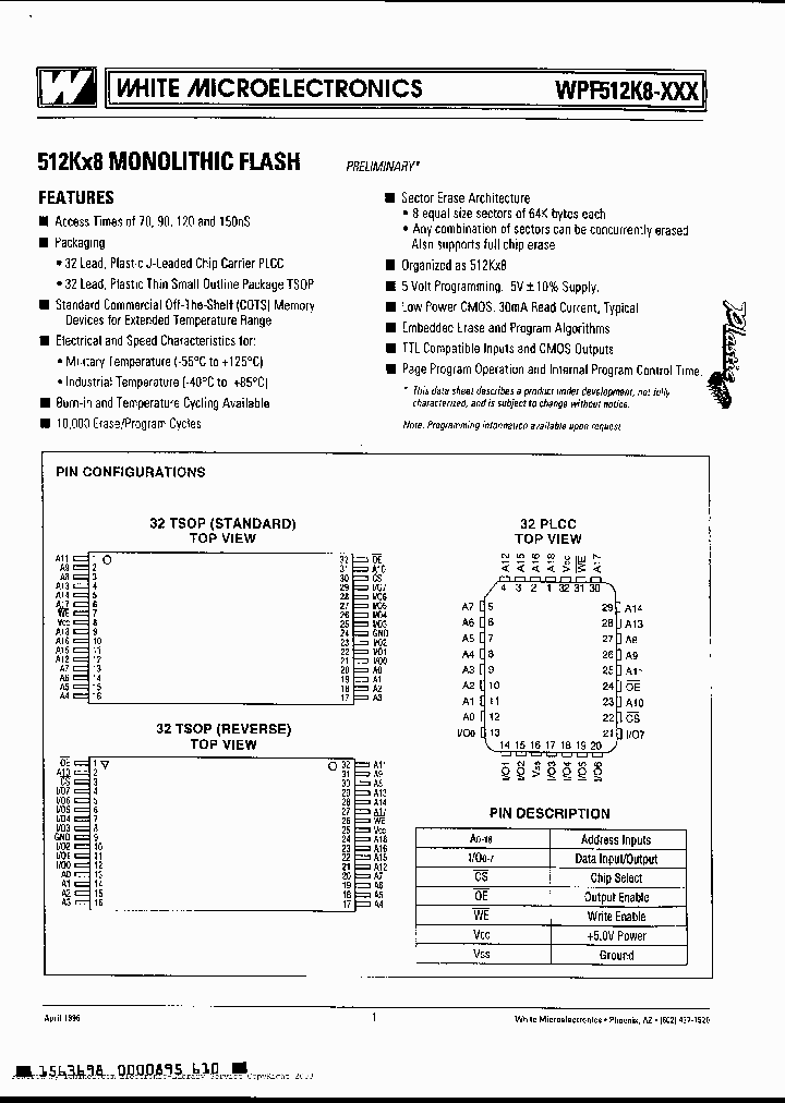 WPF512K8T-120TRM_2504673.PDF Datasheet