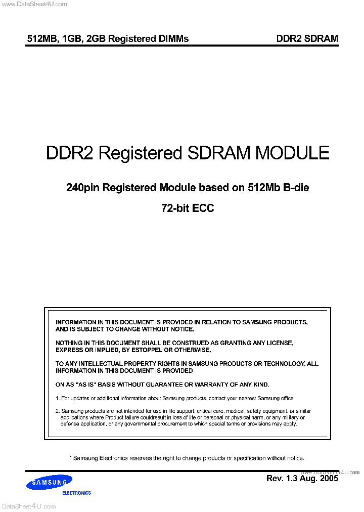 M393T2950BG_2507790.PDF Datasheet