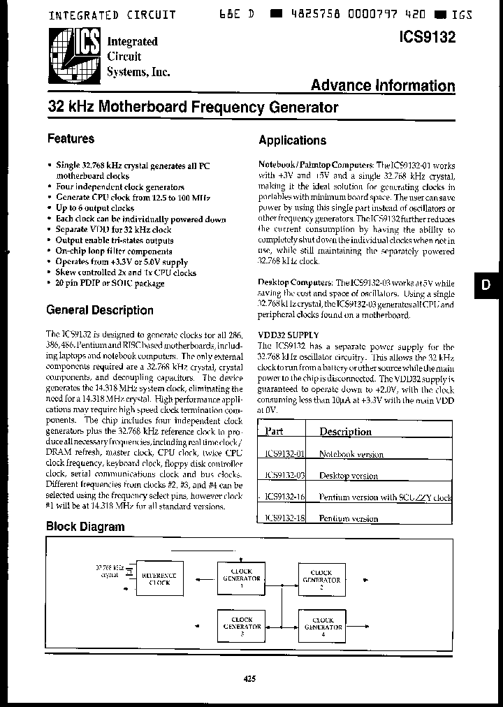 ICS9132-18CN20_2514637.PDF Datasheet