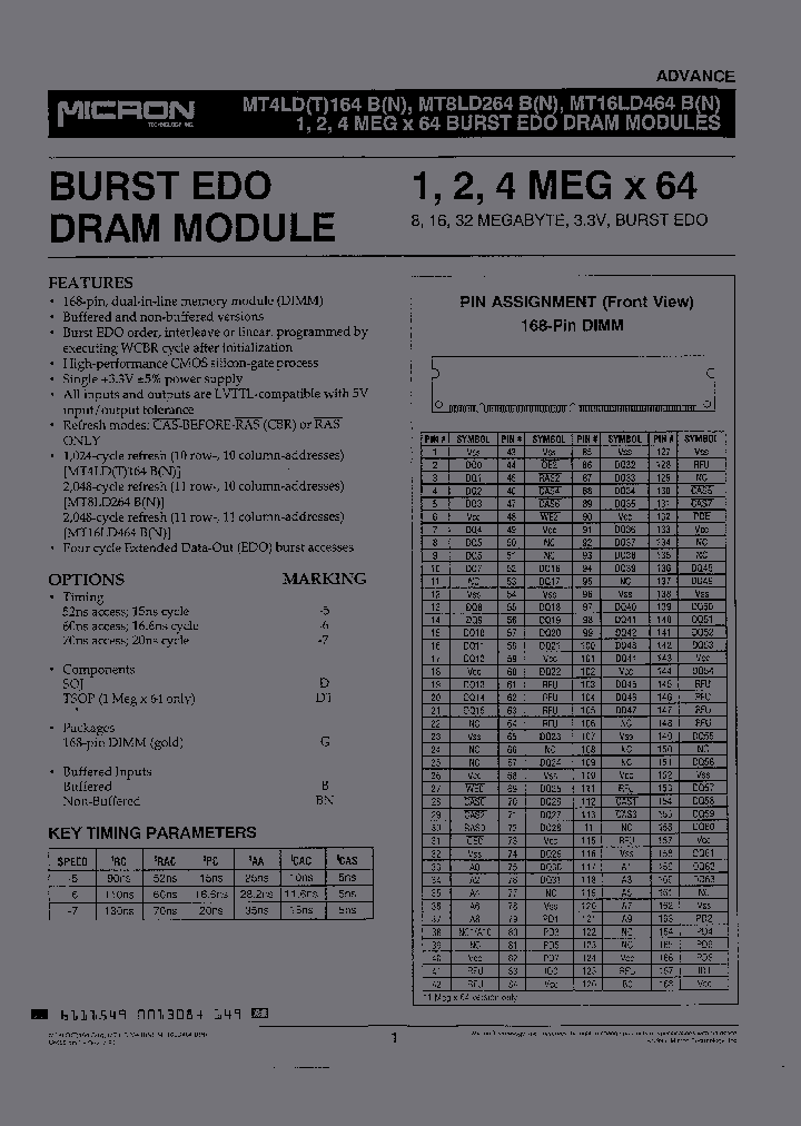 MT4LD164G-7BN_2534138.PDF Datasheet
