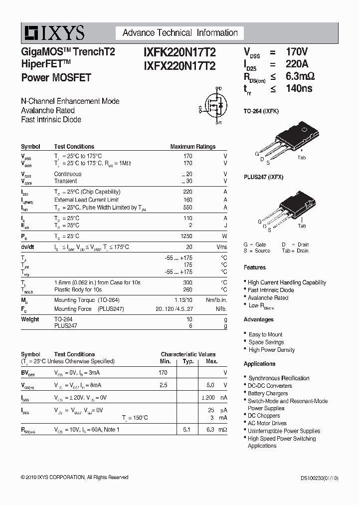 IXFX220N17T2_2535784.PDF Datasheet