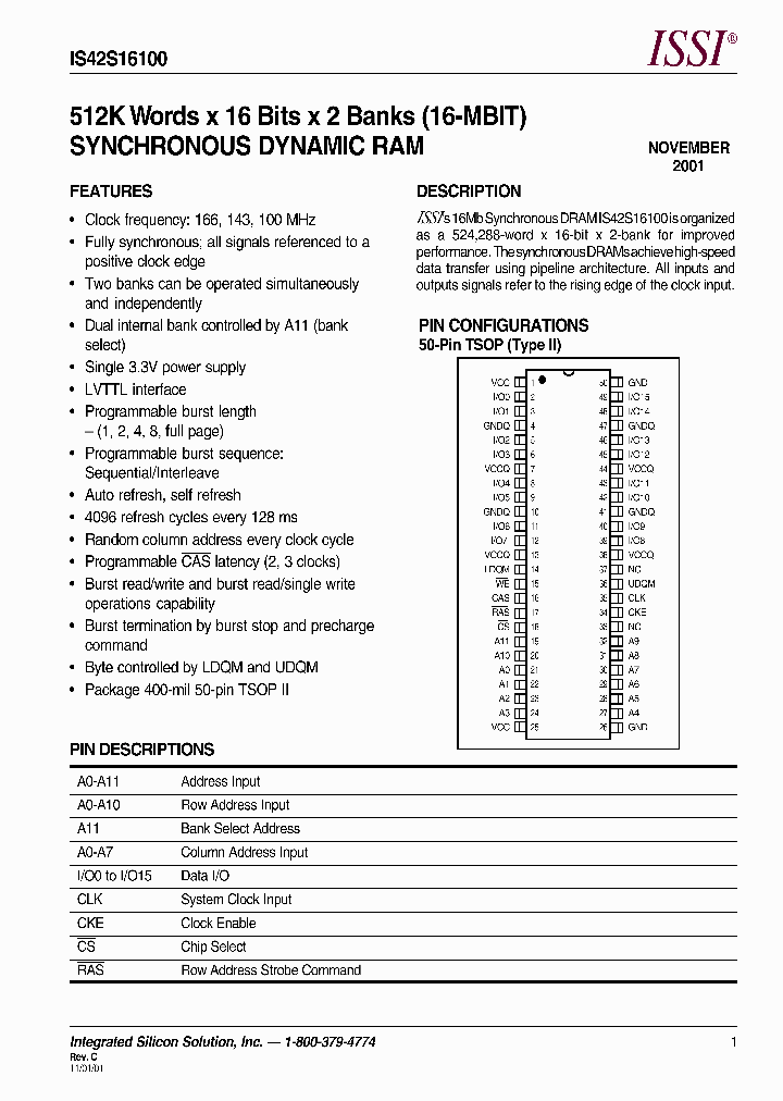 IS42S16100_2536325.PDF Datasheet