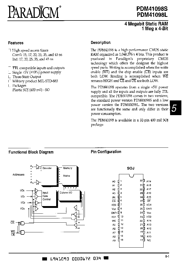 PDM41098L17SO_2536864.PDF Datasheet