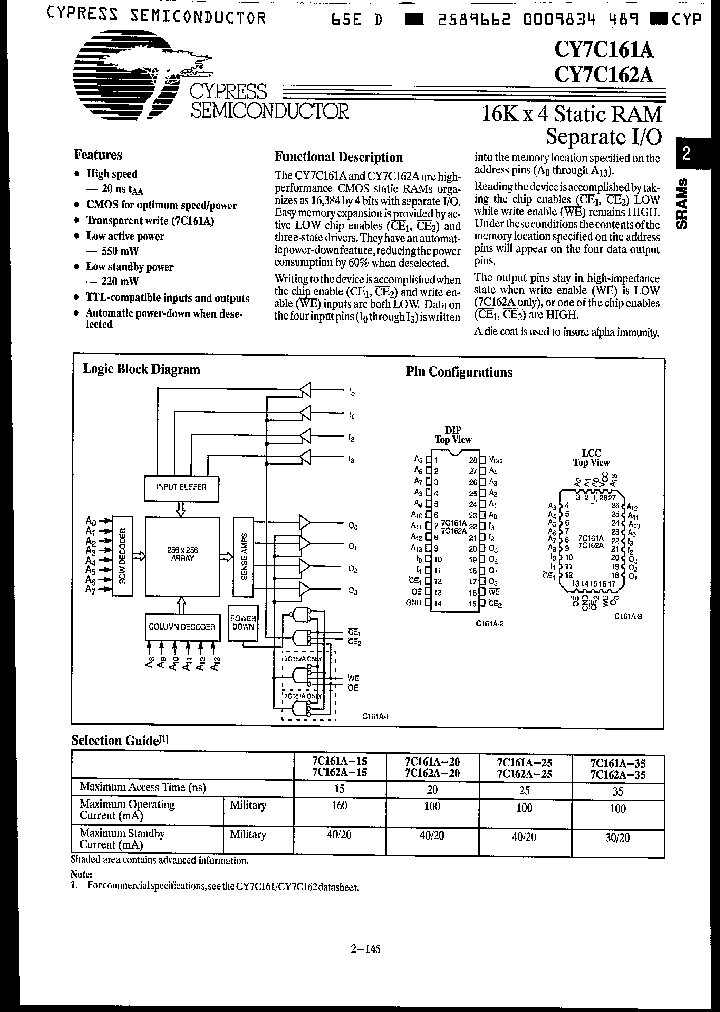CY7C161A-35LMB_2546267.PDF Datasheet