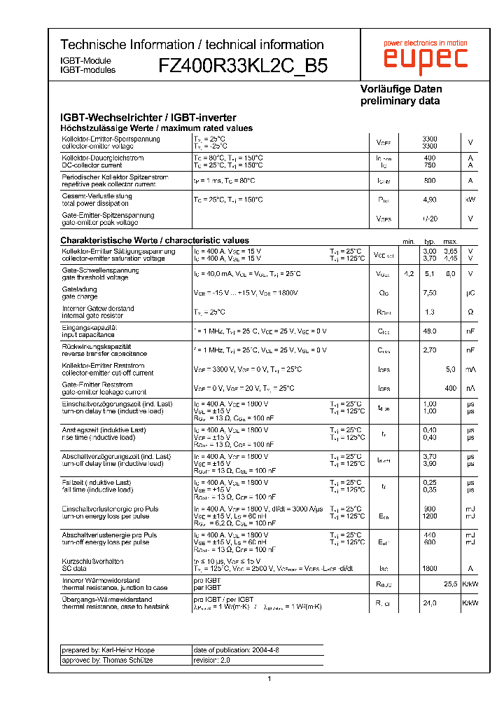 FZ400R33KL2CB5_2544990.PDF Datasheet