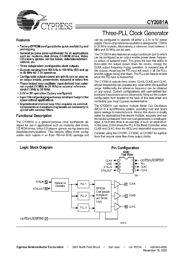 CY2081ASL-XXX_2548121.PDF Datasheet