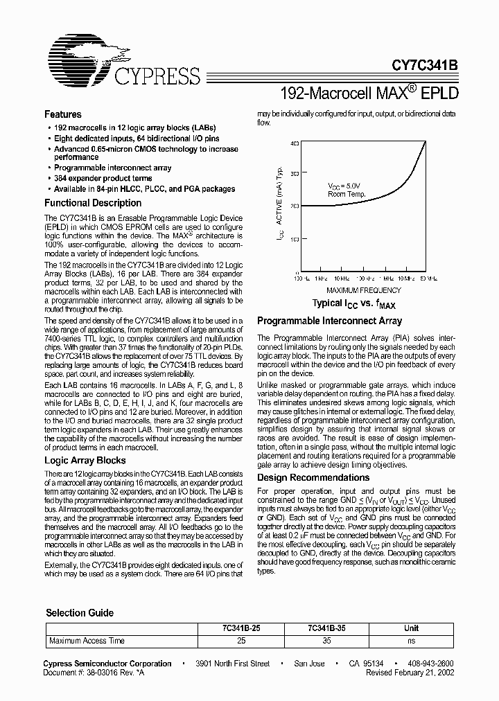 CY7C341B-35HI_2548588.PDF Datasheet