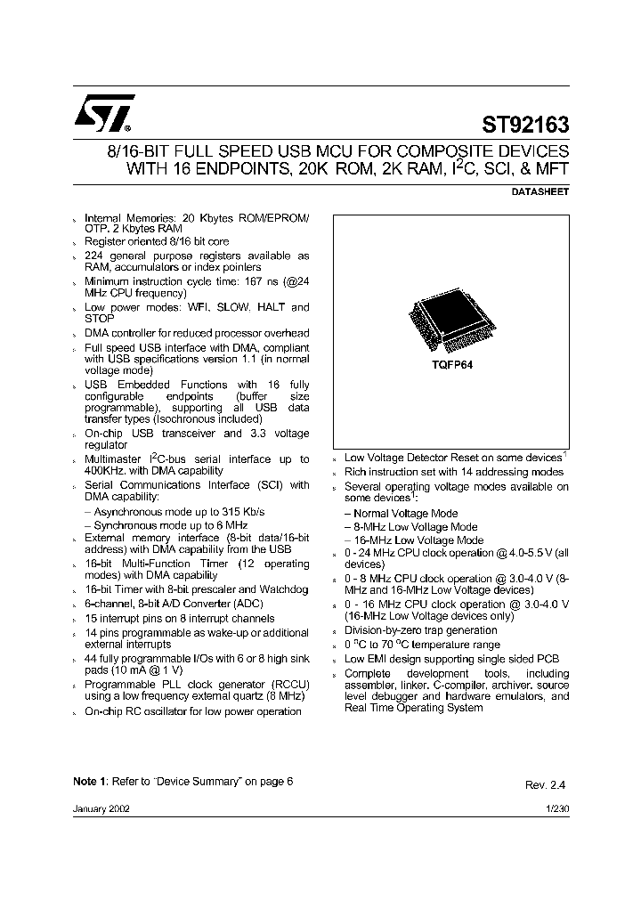 ST92T163N4B1L_2558196.PDF Datasheet
