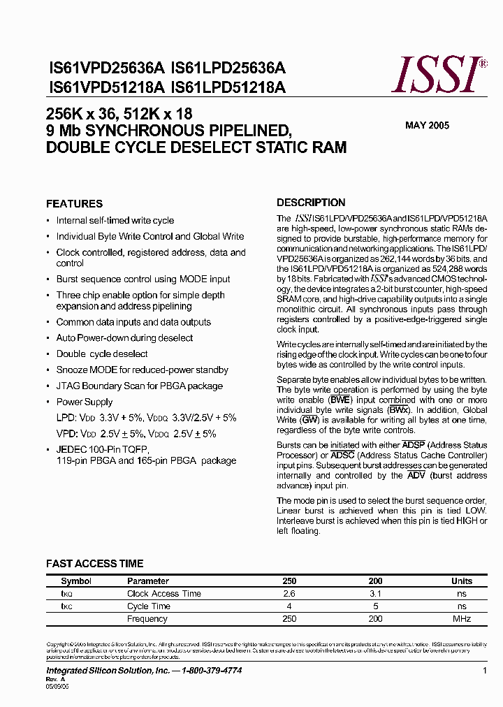 IS61LPD25636A-250B2_2558549.PDF Datasheet