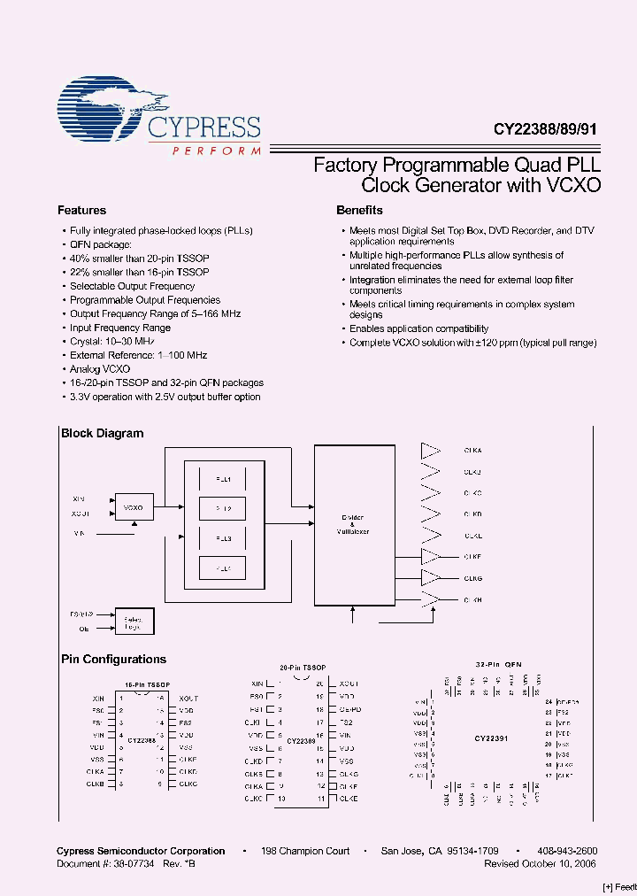 CY22391LFXC-XXX_2559538.PDF Datasheet