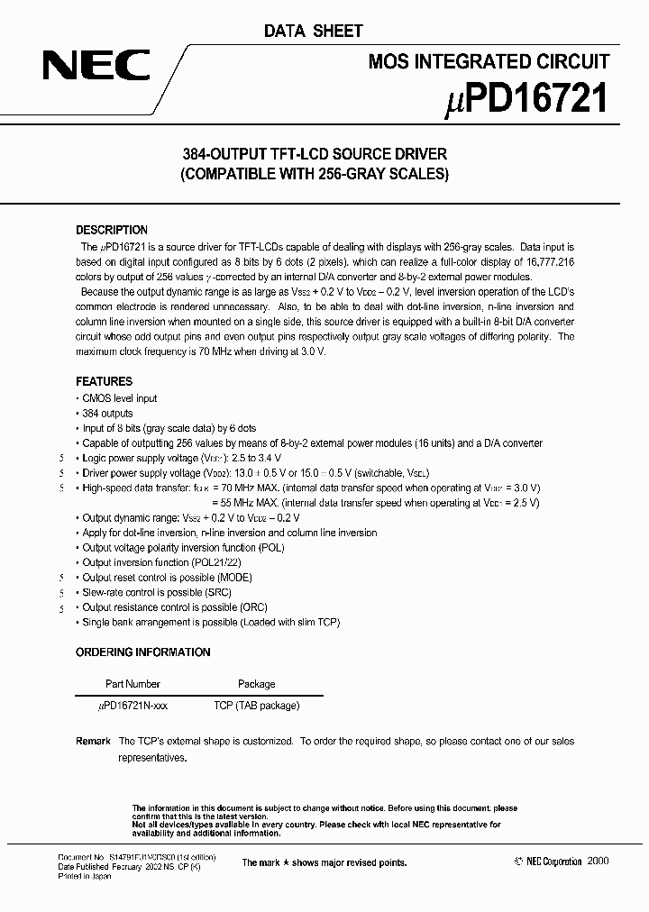 UPD16721N-XXX_2561670.PDF Datasheet