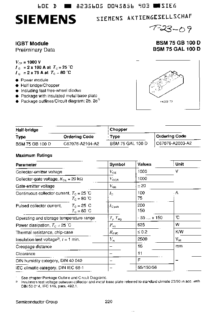 BSM75GB100D_2561957.PDF Datasheet