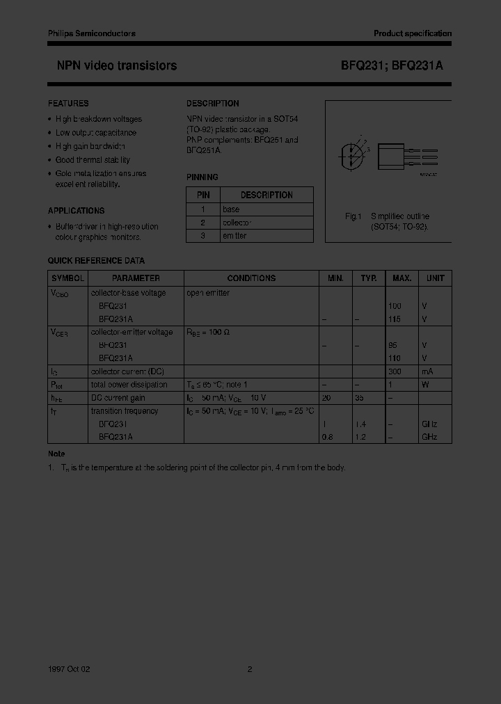 BFQ231TR_2562555.PDF Datasheet