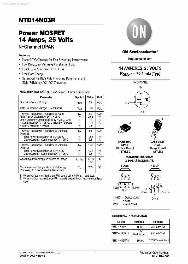 NTD14N03R_2563409.PDF Datasheet