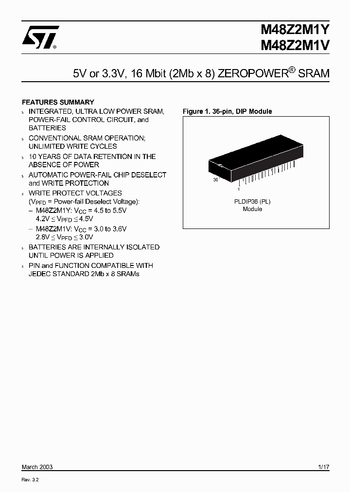 M48Z2M1V-85PL1_2564232.PDF Datasheet