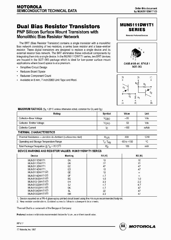 MUN51XXDW1T1_2566491.PDF Datasheet