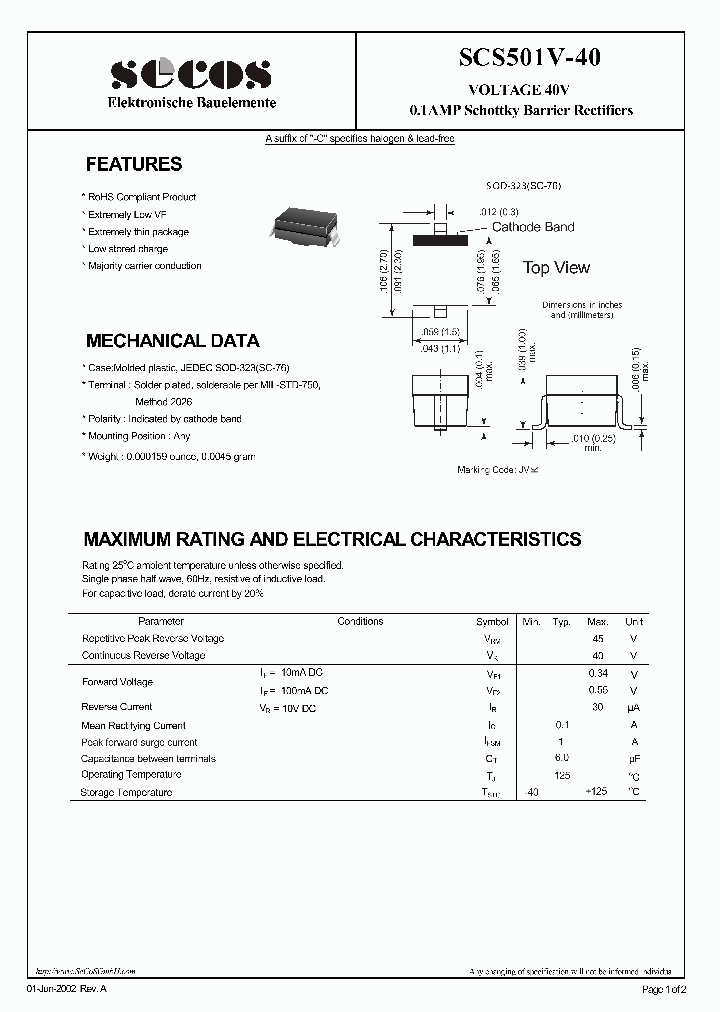 SCS501V-40_2564506.PDF Datasheet