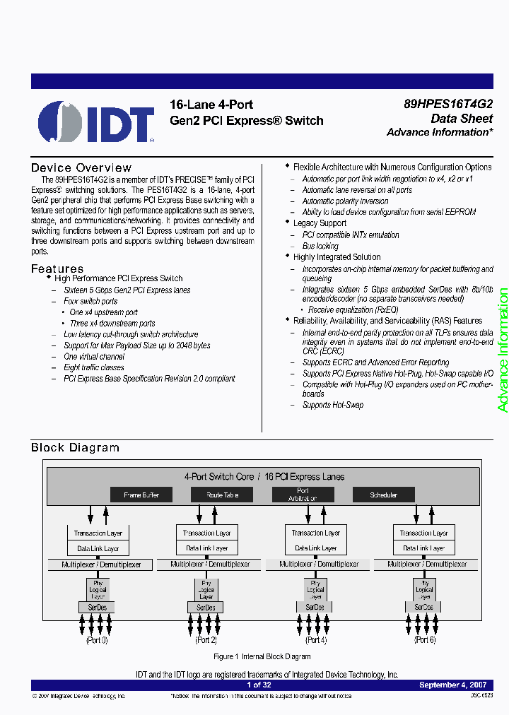 89HPES16T4G2ZABXG_2571367.PDF Datasheet