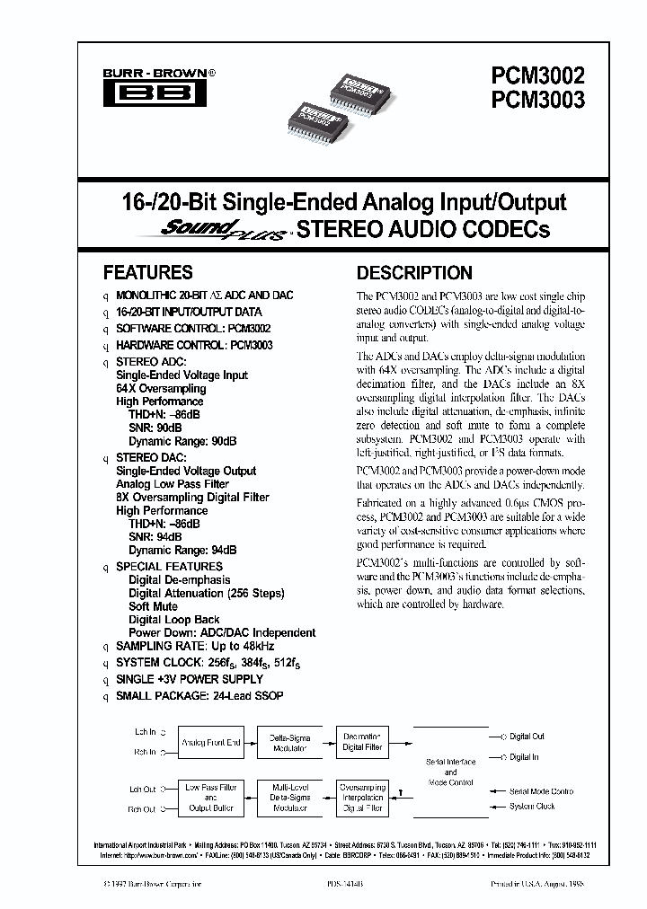 PCM3002PCM3003_2579915.PDF Datasheet