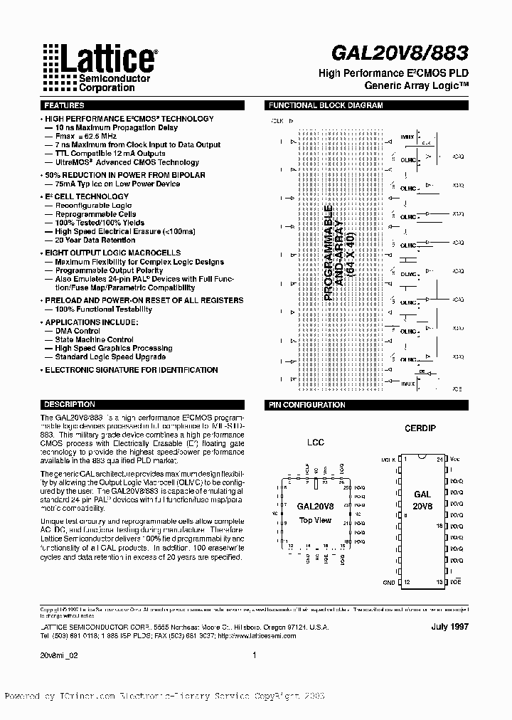GAL20V8B-15LD883_2589650.PDF Datasheet