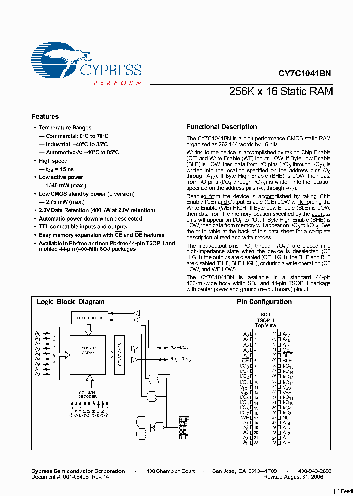 CY7C1041BN-20VXC_2593008.PDF Datasheet