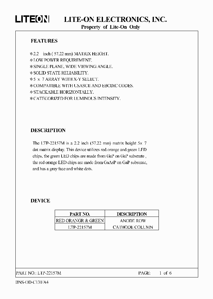 LTP-22157M_2596950.PDF Datasheet