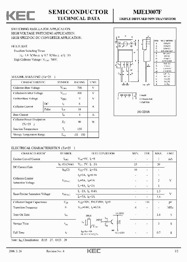 MJE13007F08_2597842.PDF Datasheet