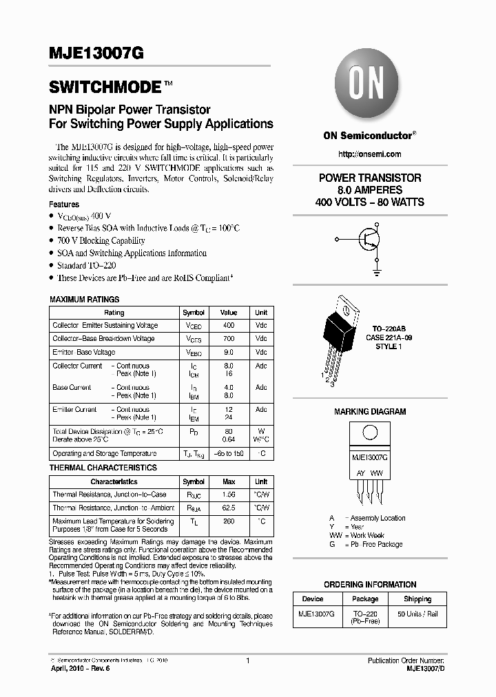 MJE13007G_2597843.PDF Datasheet