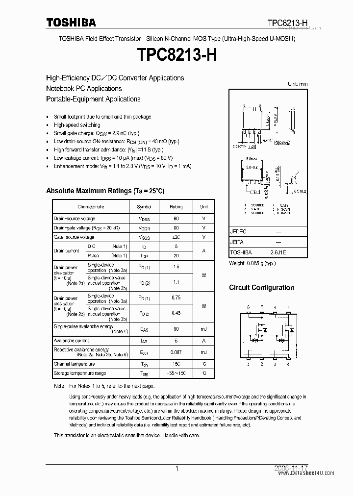 TPC8213-H_2603747.PDF Datasheet