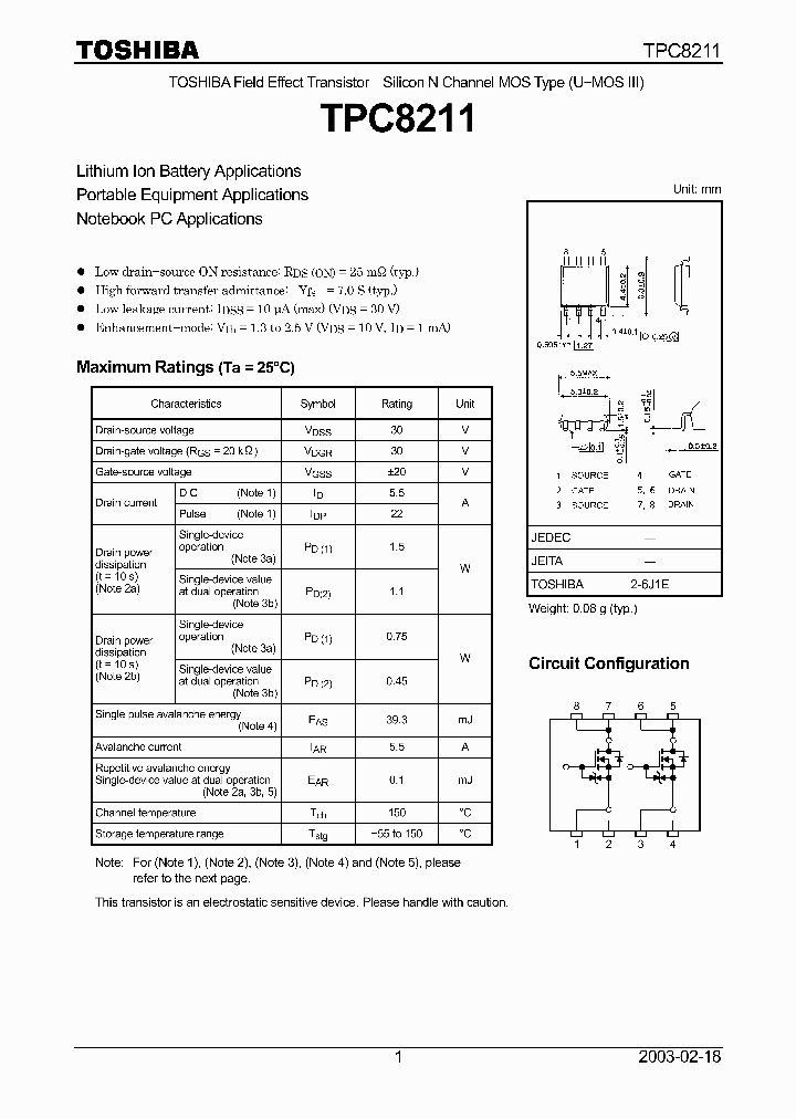 TPC8211_2603844.PDF Datasheet