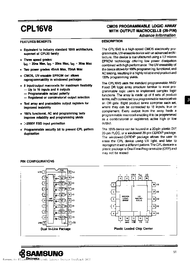 CPL16V8L-25PLC_2605885.PDF Datasheet