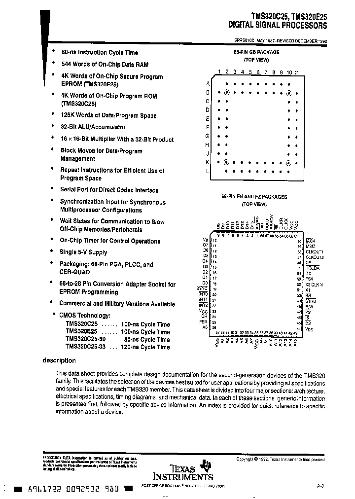 TMS320C25GBA_2604569.PDF Datasheet
