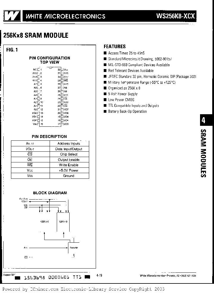 WS-256K8-25CM_2605670.PDF Datasheet