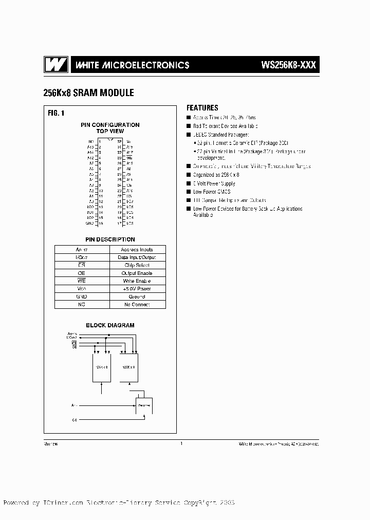 WS256K8-25CME_2605671.PDF Datasheet