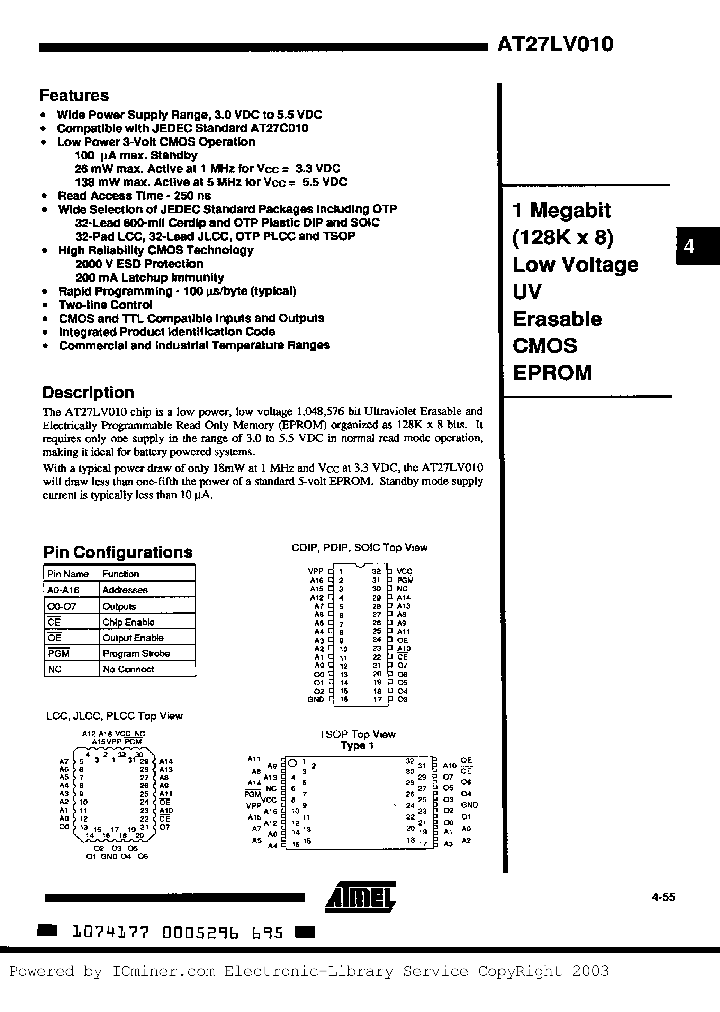 AT27LV010-25KC_2606417.PDF Datasheet