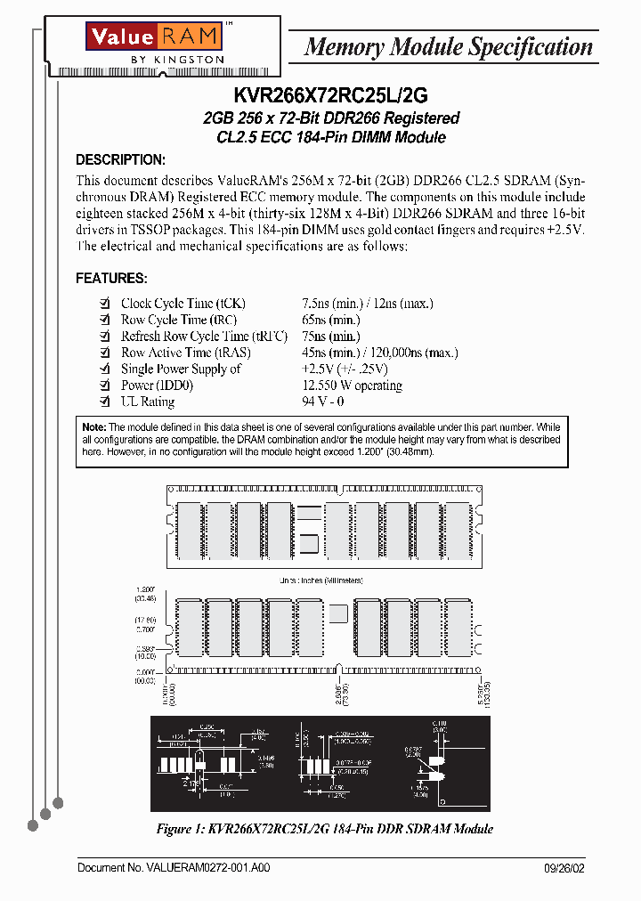 KVR266X72RC25L2G_2608210.PDF Datasheet