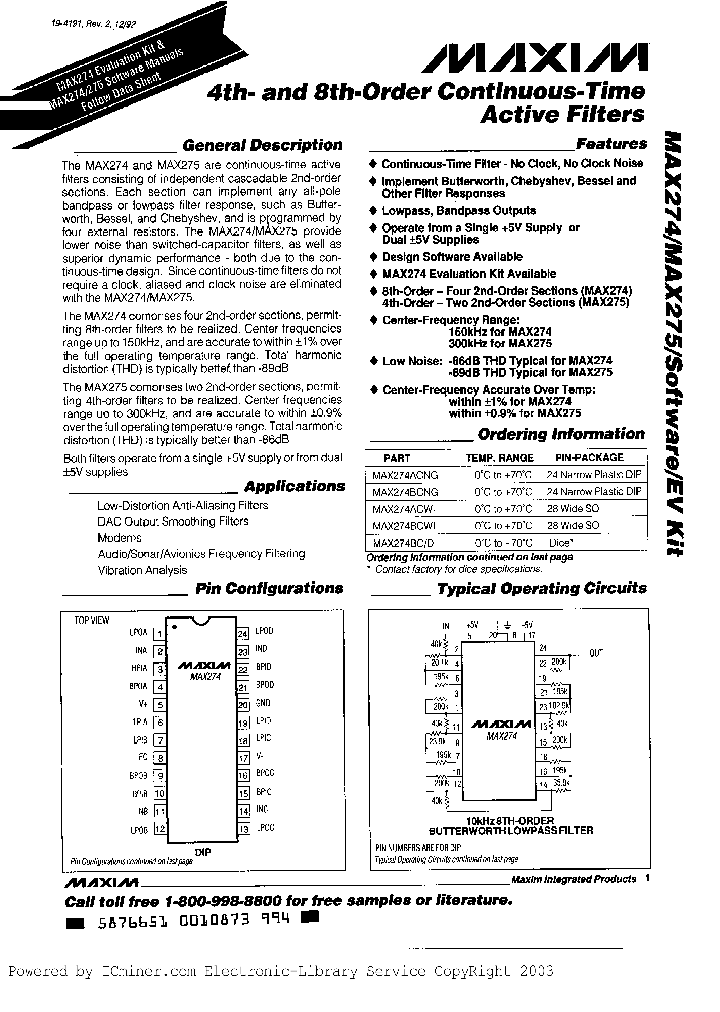 MAX274MAX275_2613554.PDF Datasheet