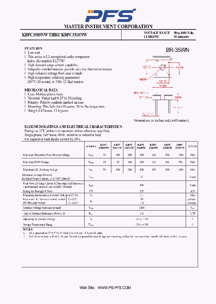 KBPC3510NW_2613096.PDF Datasheet